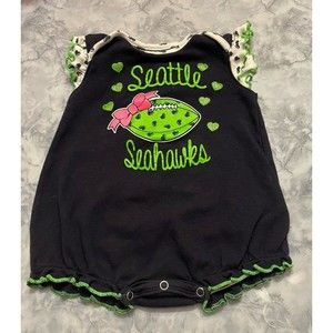 NFL Seattle Seahawks Football Baby Girl Onesie Bodysuit Outfit, Size 3-6 months